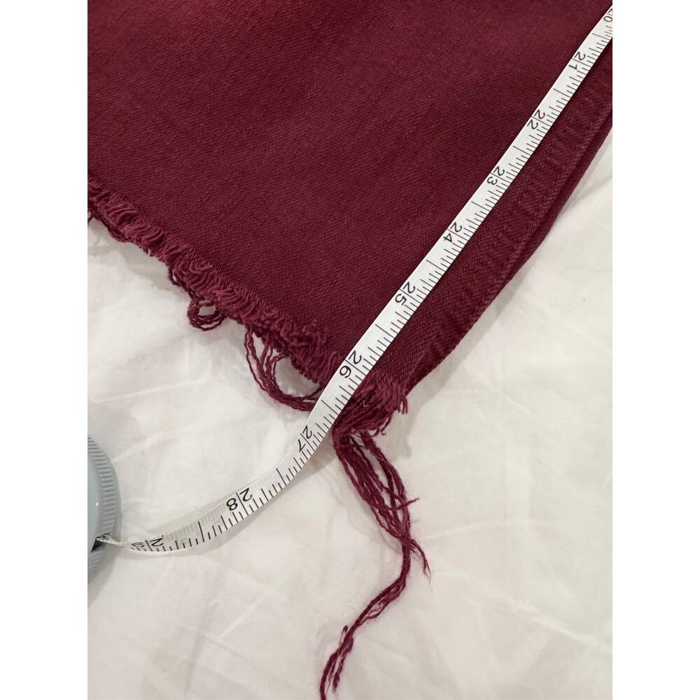 Mother The Tripper Ankle Fray Jeans Burgundy Women's 28 Straight Leg Raw Hem - Picture 11 of 16